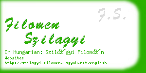 filomen szilagyi business card